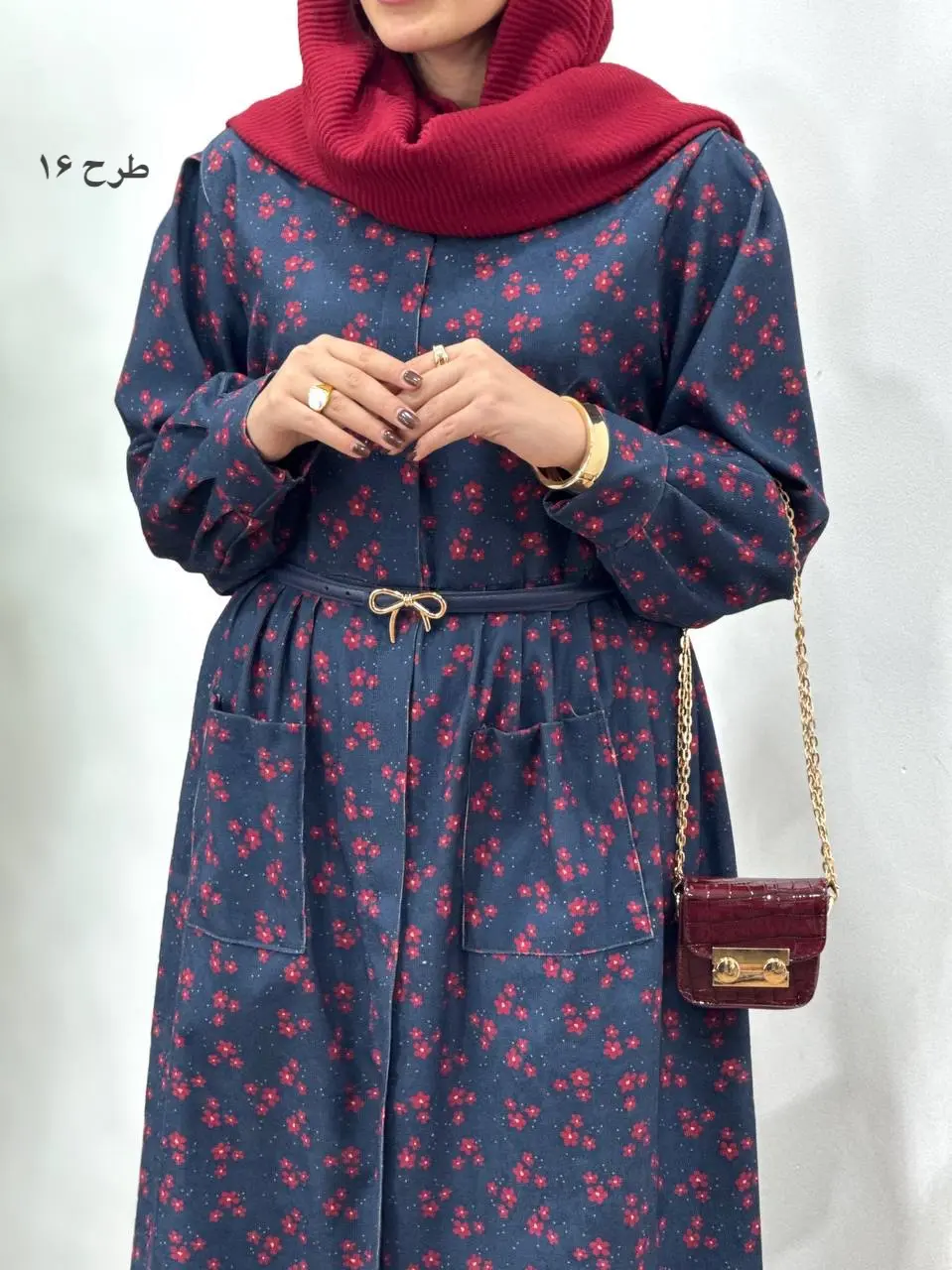 پیراهن مانتویی پاییزه طرحدار آیسو سانیا 1